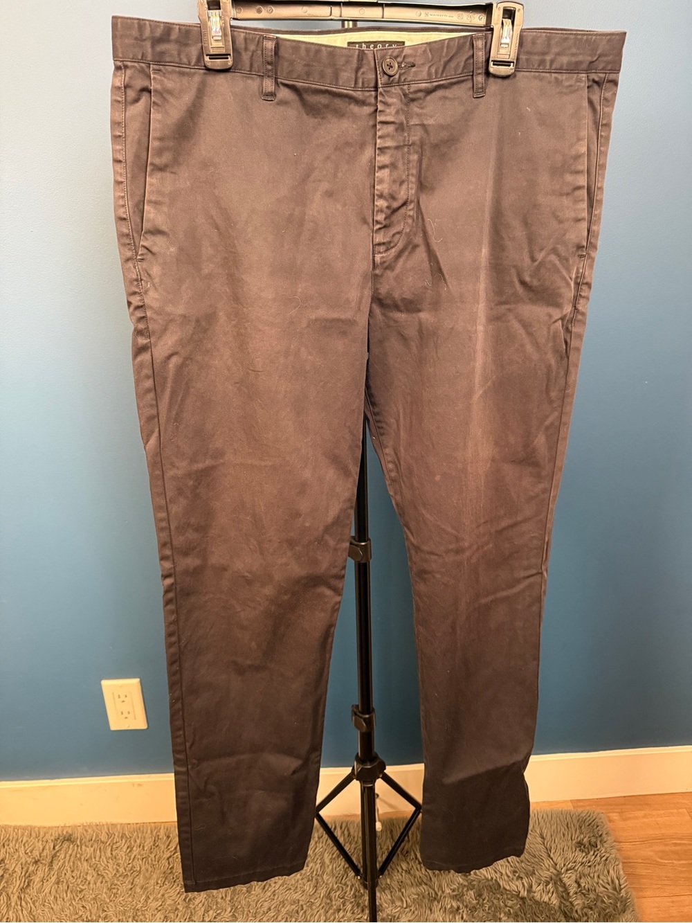 Theory Men's Black Straight Fit Pants